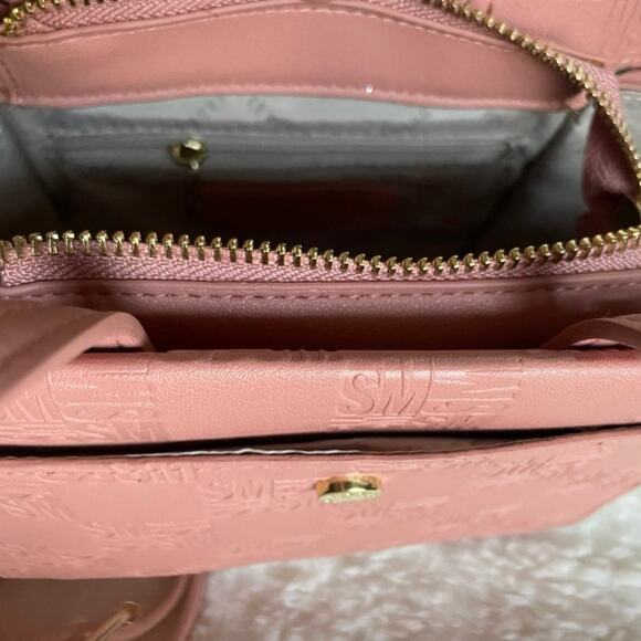 Brand New Classic STEVE MADDEN Pink BLUSH Dome Handbag Purse Satchel Vegan - Picture 6 of 9